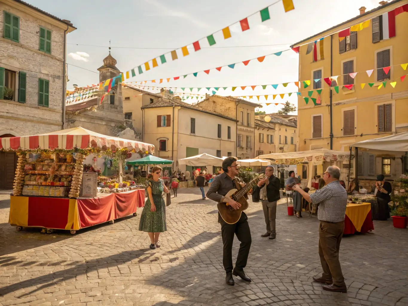 A heartwarming picture of community members participating in a local festival organized by FAUT QU'CA BOURGES, showcasing the organization's role in bringing people together and celebrating regional identity.